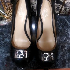 Coach open toe heels